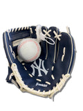 Franklin New York Yankees MLB Team Gloves And Ball Set-Navy Blue/White product image 1, provided for visual reference and