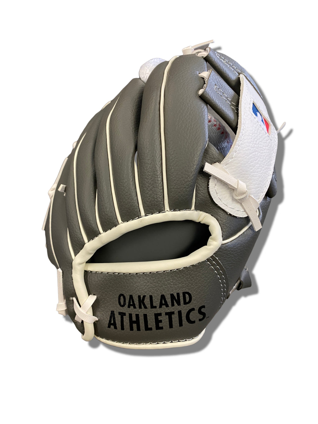 Franklin Oakland A'S MLB Team Gloves And Ball Set- Grey/White product image 2, provided for visual reference and product