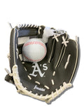 Franklin Oakland A'S MLB Team Gloves And Ball Set- Grey/White product image 1, provided for visual reference and product
