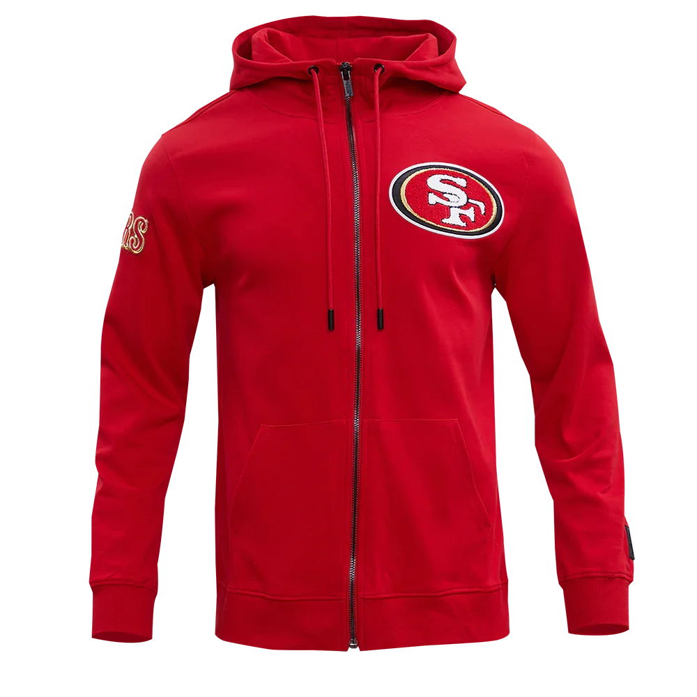 Pro Standard Men San Francisco 49ers 4-Hit Full-Zip Hoodie-Scarlet product image 1, provided for visual reference and