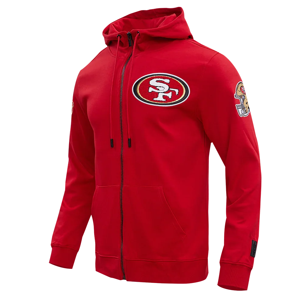 Pro Standard Men San Francisco 49ers 4-Hit Full-Zip Hoodie-Scarlet product image 3, provided for visual reference and