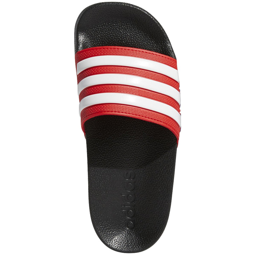 Adidas Jr Adilette Shower Slides-Black/Red/White product image 2, provided for visual reference and product detail review