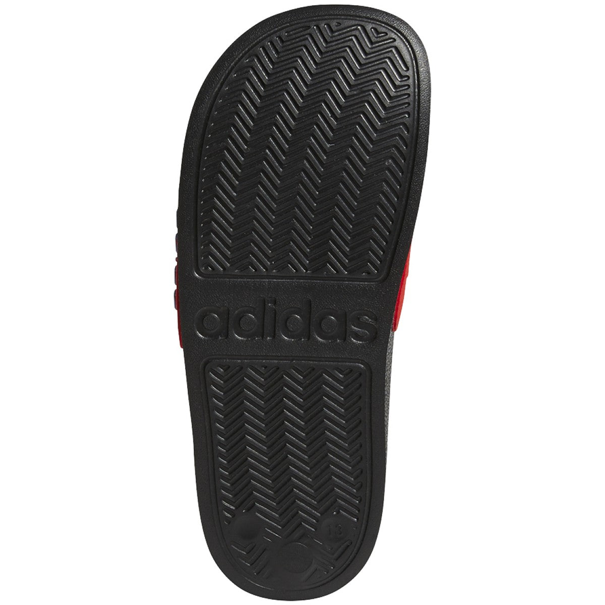 Adidas Jr Adilette Shower Slides-Black/Red/White product image 3, provided for visual reference and product detail review