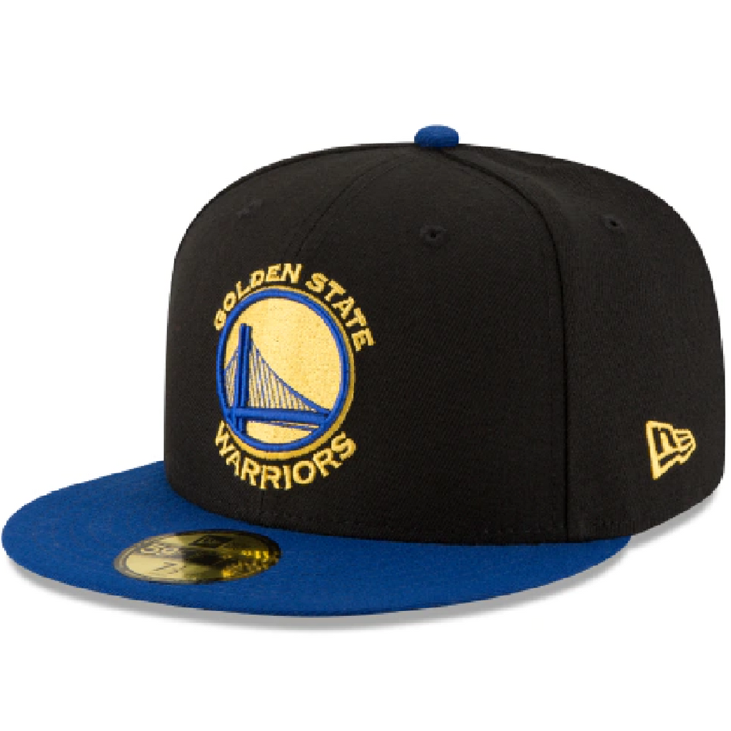 Golden State Warriors New Era 2Tone Otc Fitted Hat-Black/Blue product image 1, provided for visual reference and product