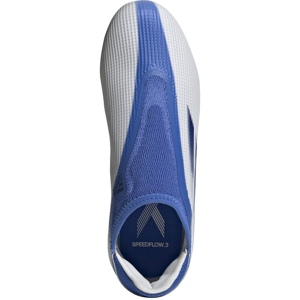 ADIDAS JR X SPEEDFLOW.3 LACELESS FG-White/Blue product image 2, provided for visual reference and product detail review