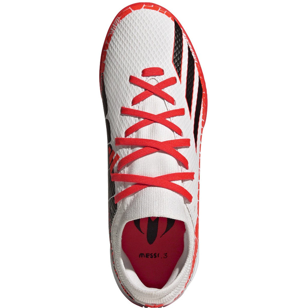 Adidas JR X Speedportal Messi.3 TF-White Solar Red product image 3, provided for visual reference and product detail review