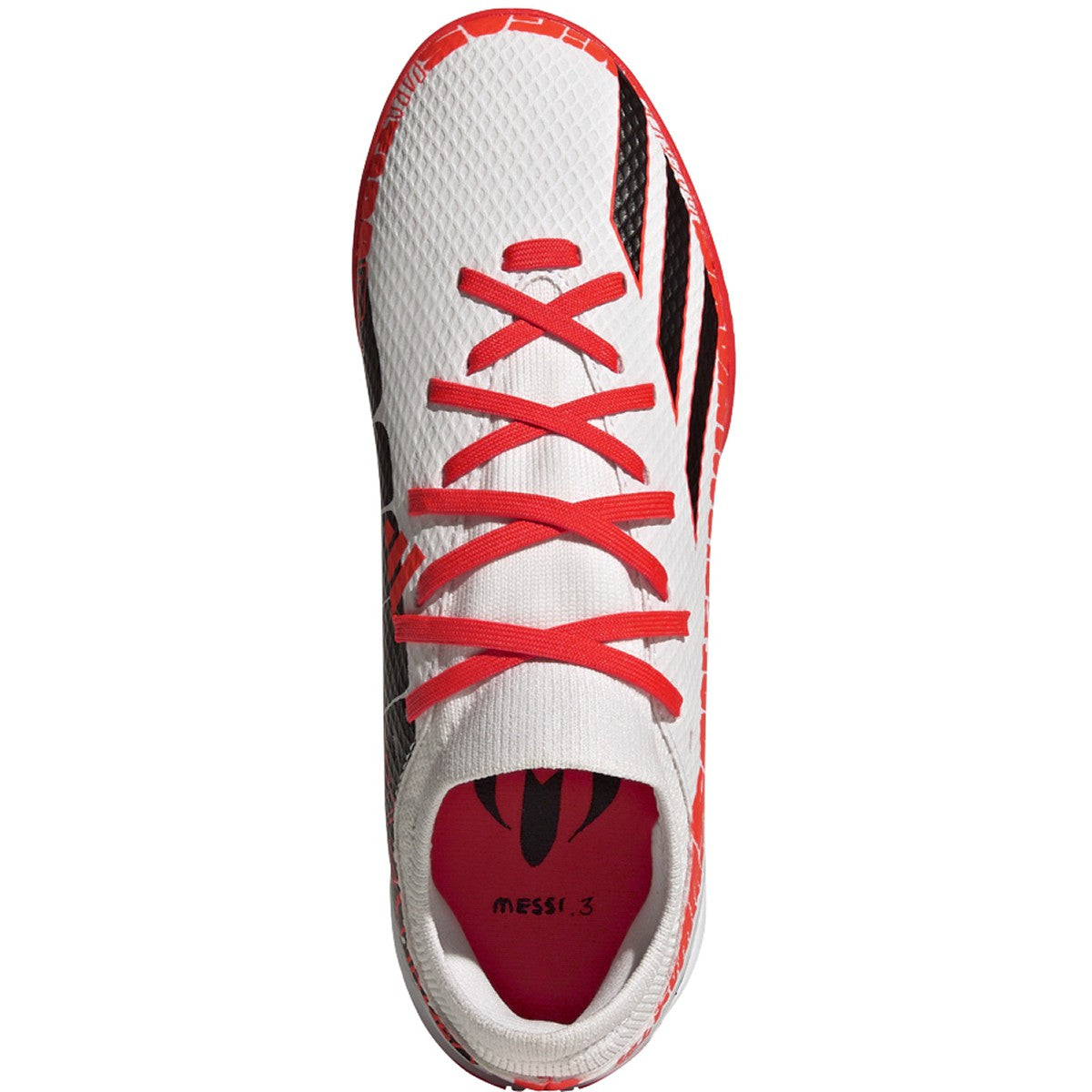 Adidas JR X Speedportal Messi.3 TF-White Solar Red product image 3, provided for visual reference and product detail review