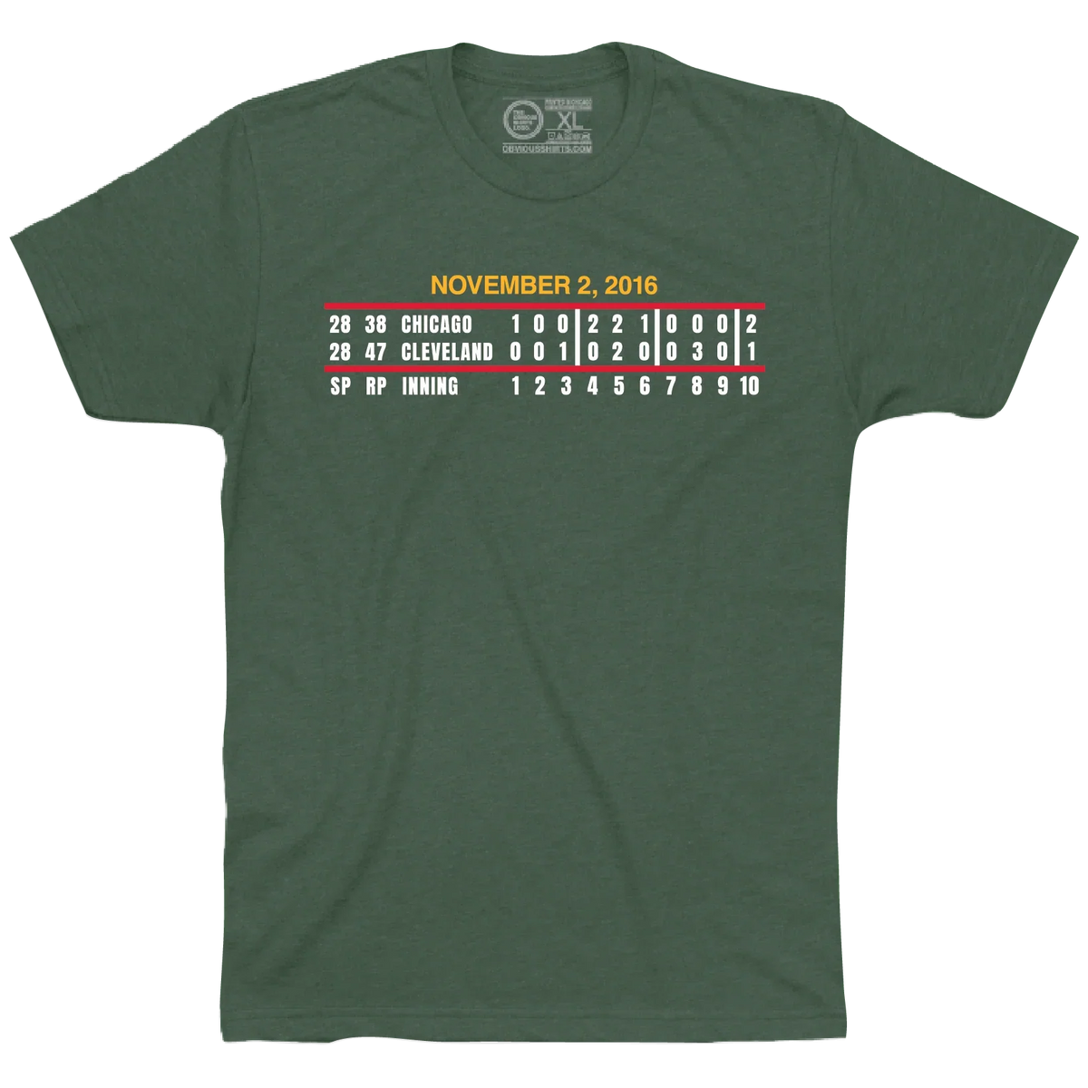 Game 7 Scoreboard T-Shirt by Obvious Shirts product image 1, provided for visual reference and product detail review