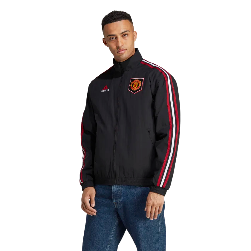 Adidas Manchester United Reversible Anthem Jacket-Black product image 2, provided for visual reference and product detail
