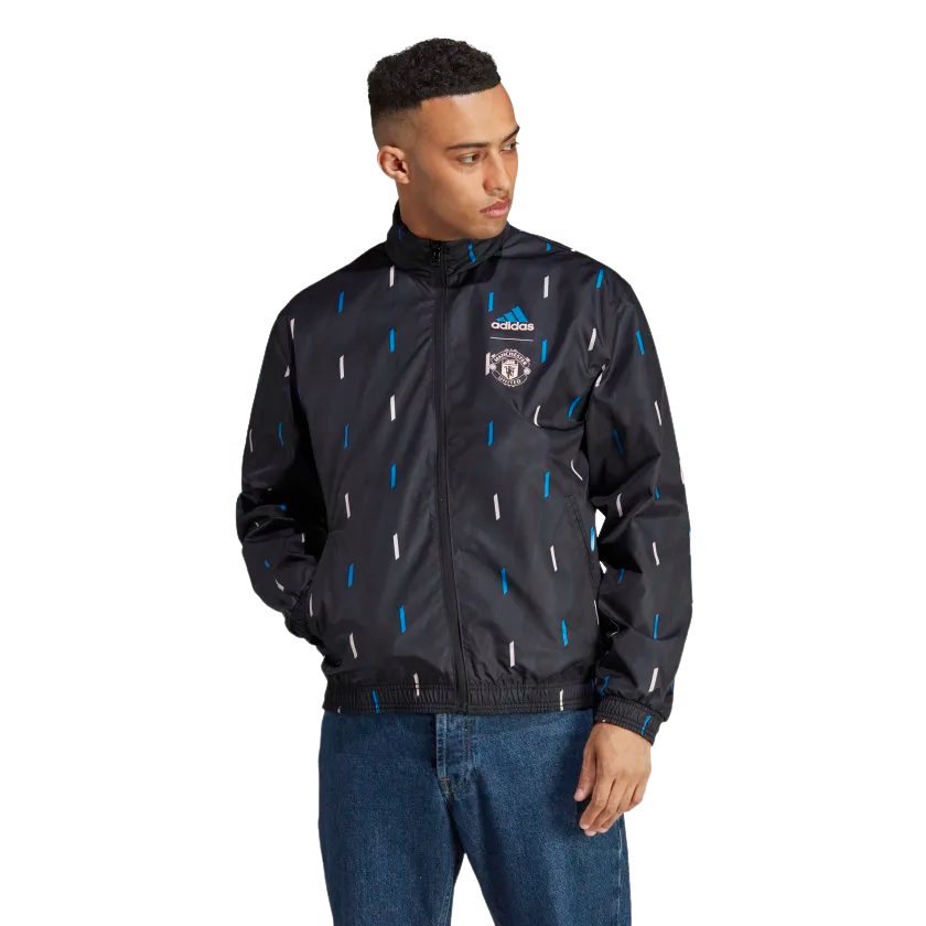 Adidas Manchester United Reversible Anthem Jacket-Black product image 3, provided for visual reference and product detail