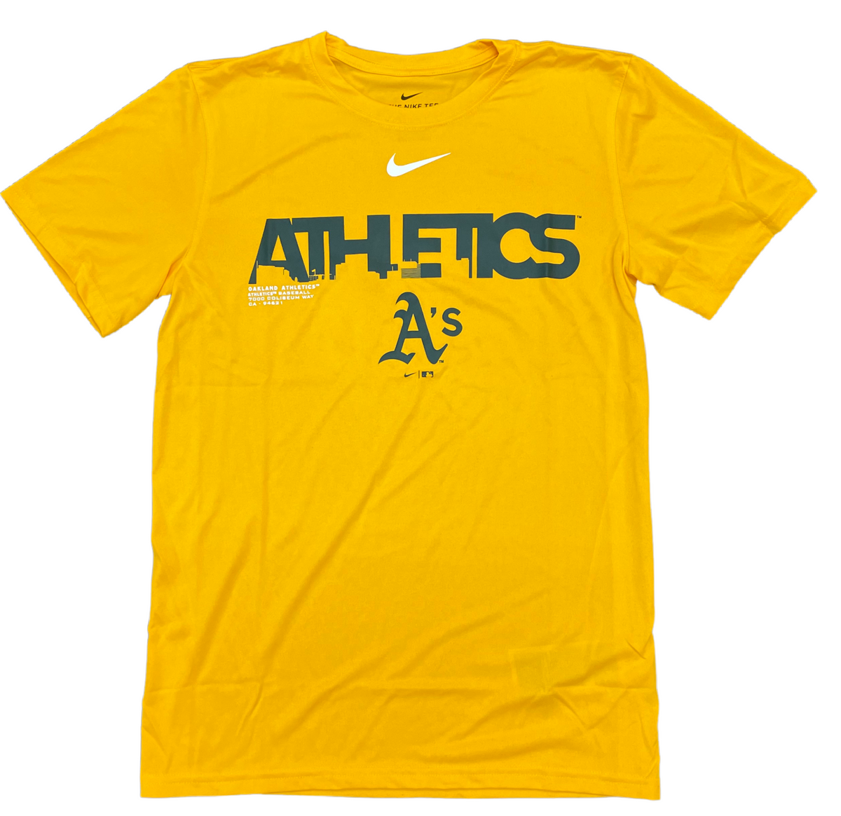 Nike Oakland Athletics The Town T-Shirt - Yellow product image 1, provided for visual reference and product detail review