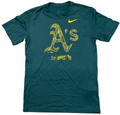 Nike Oakland Athletics Paisley Logo T-Shirt - Green product image 1, provided for visual reference and product detail review