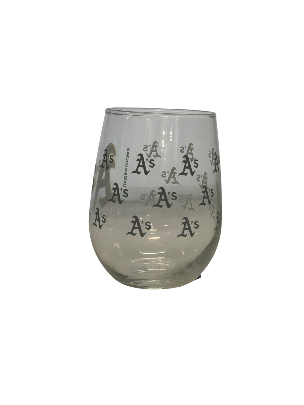 Oakland Athletics 16oz Satin Etch Curved Beverage Glass product image 2, provided for visual reference and product detail