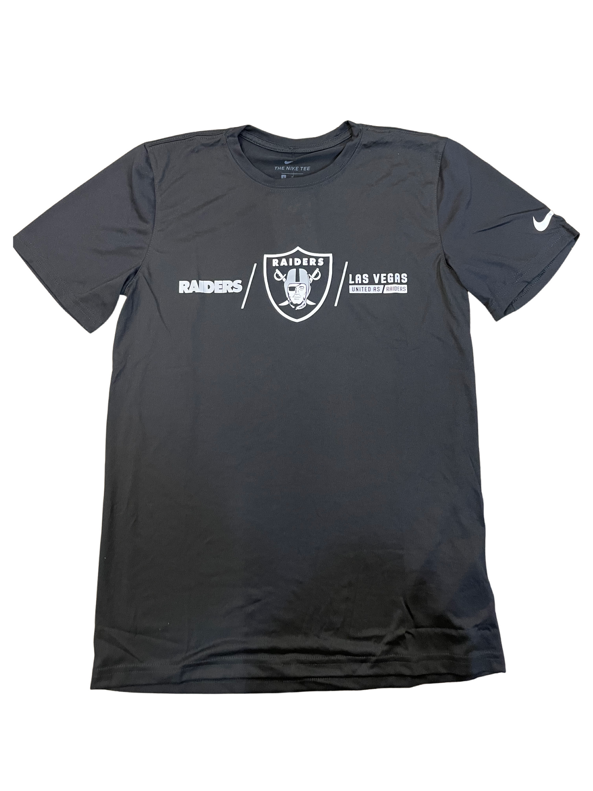 Nike Las Vegas Raiders Horizontal Lock Up Legend Performance T-Shirt - Black product image 1, provided for visual reference