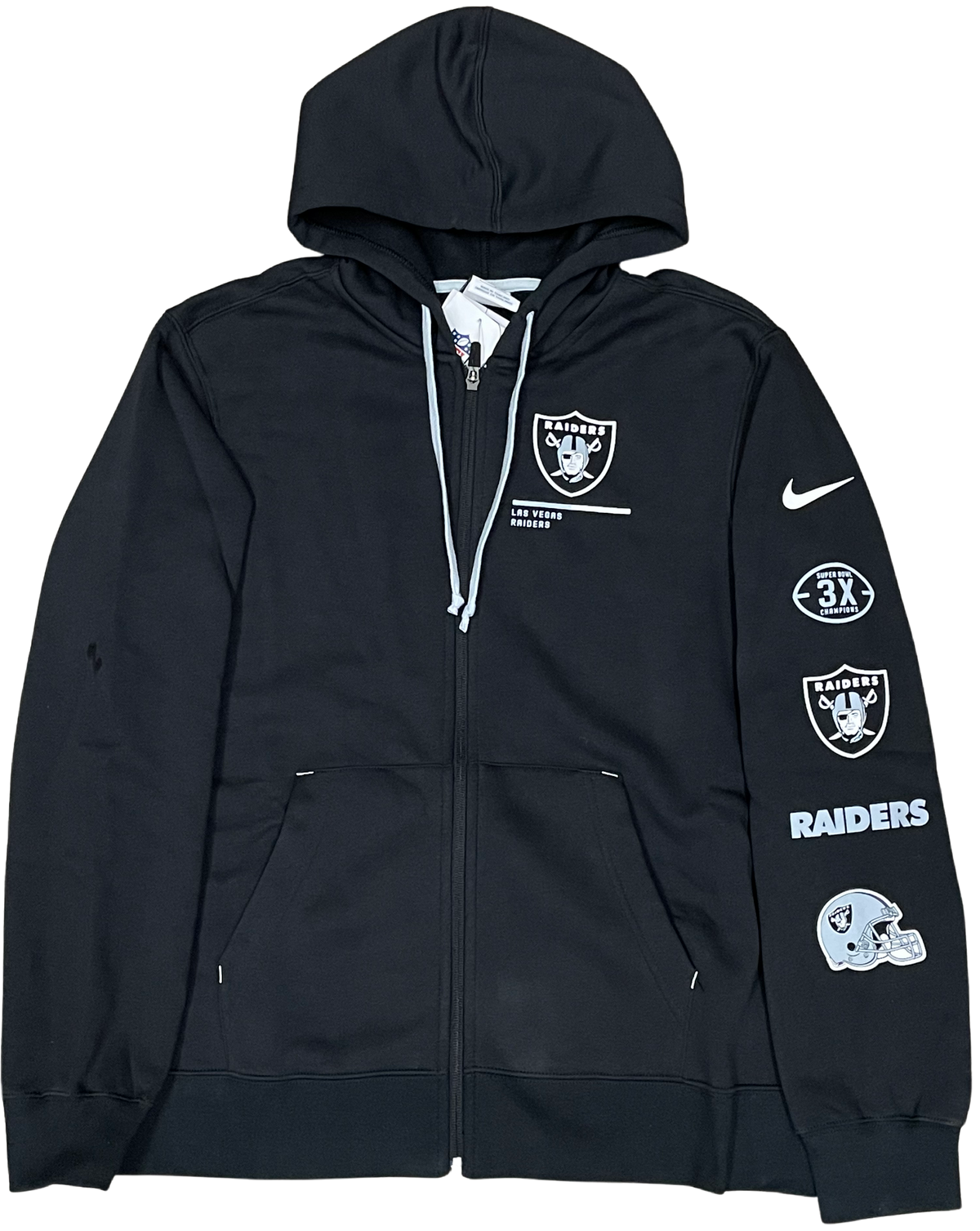 Nike Men Las Vegas Raiders NFL Field Sudadera Full-Zip Hoody - black product image 1, provided for visual reference and