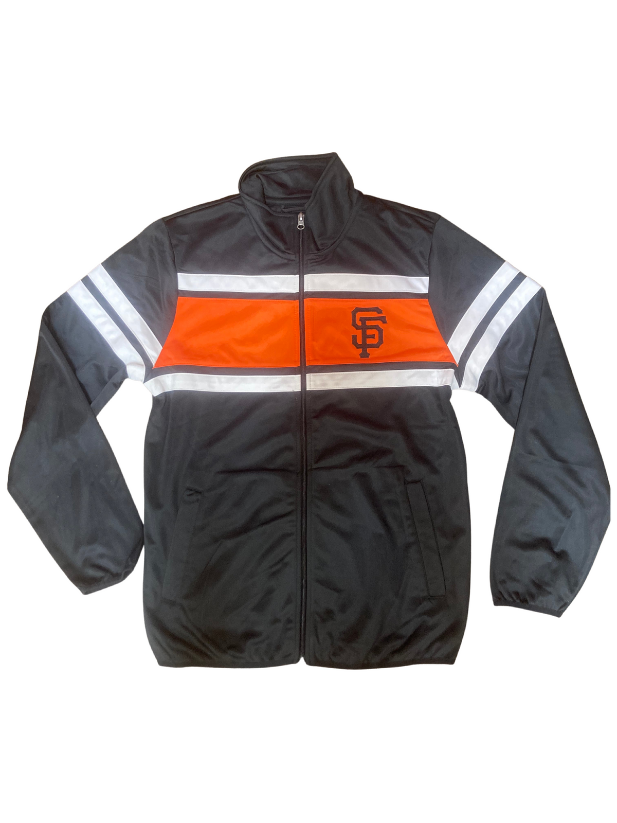 San Francisco Giants G-III Full-Zip Track Jacket - Black/Orange/White product image 1, provided for visual reference and