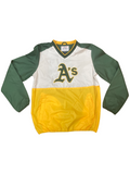 Oakland A's G-III Home Team V-Neck Pullover - Green/Yellow/White product image 1, provided for visual reference and product