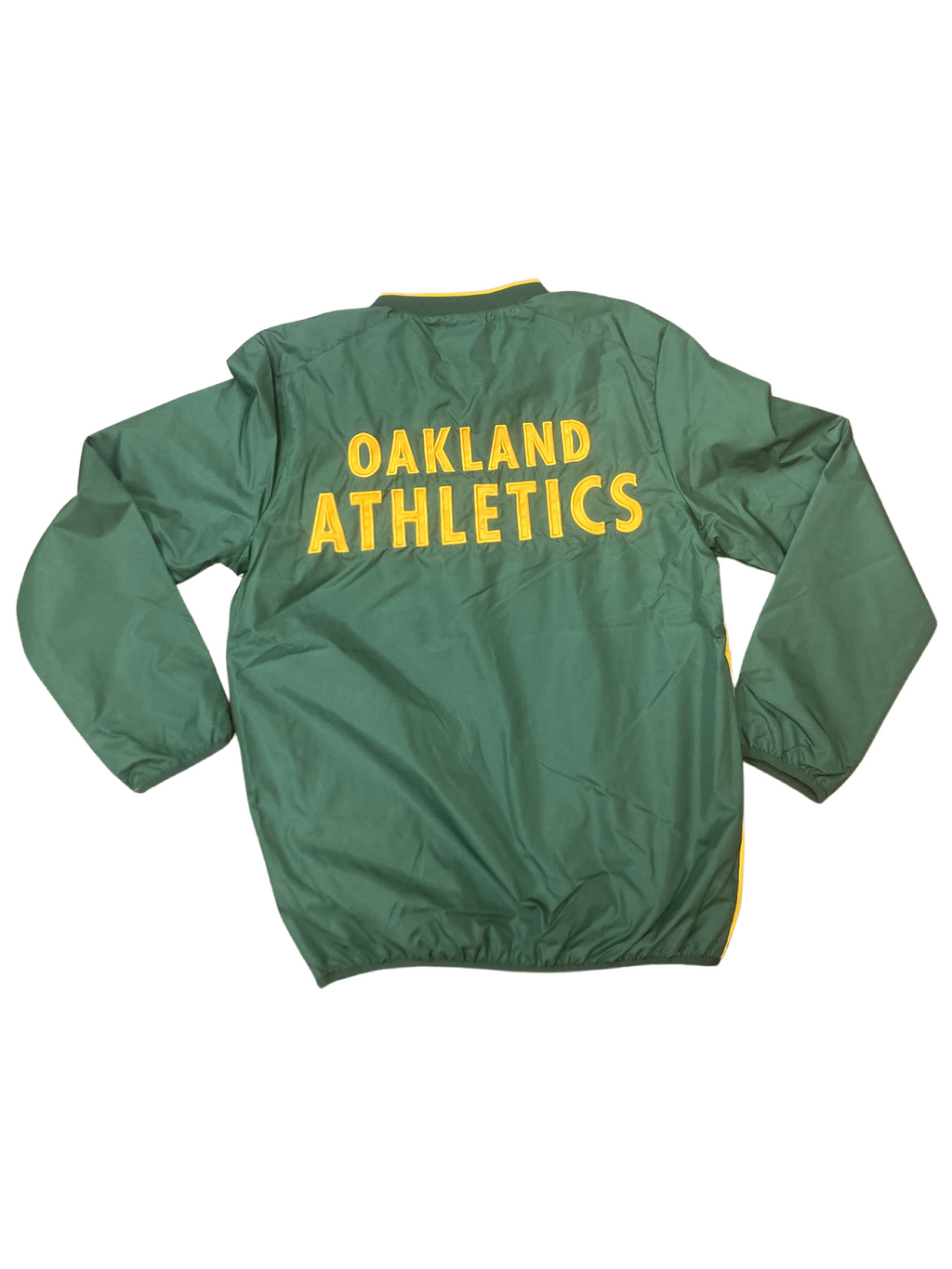 Oakland A's G-III Home Team V-Neck Pullover - Green/Yellow/White product image 2, provided for visual reference and product