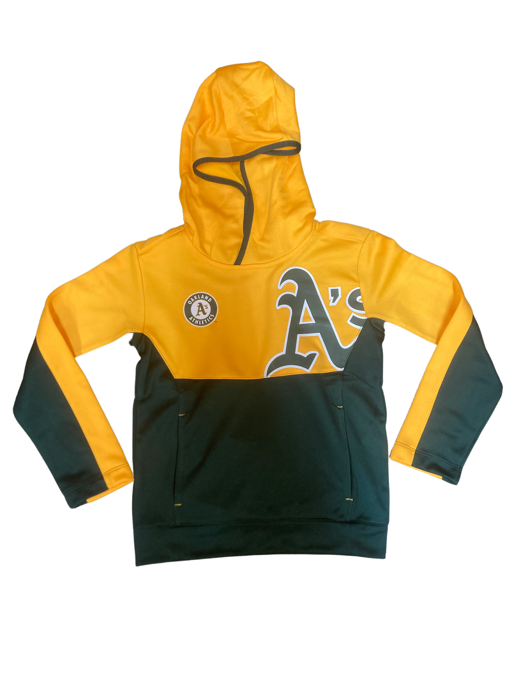 OAKLAND A'S Youth Hoodie-Yellow/Green product image 1, provided for visual reference and product detail review