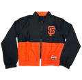 New Era Women San Francisco Giant Cropped Jacket-Black/Orange product image 1, provided for visual reference and product