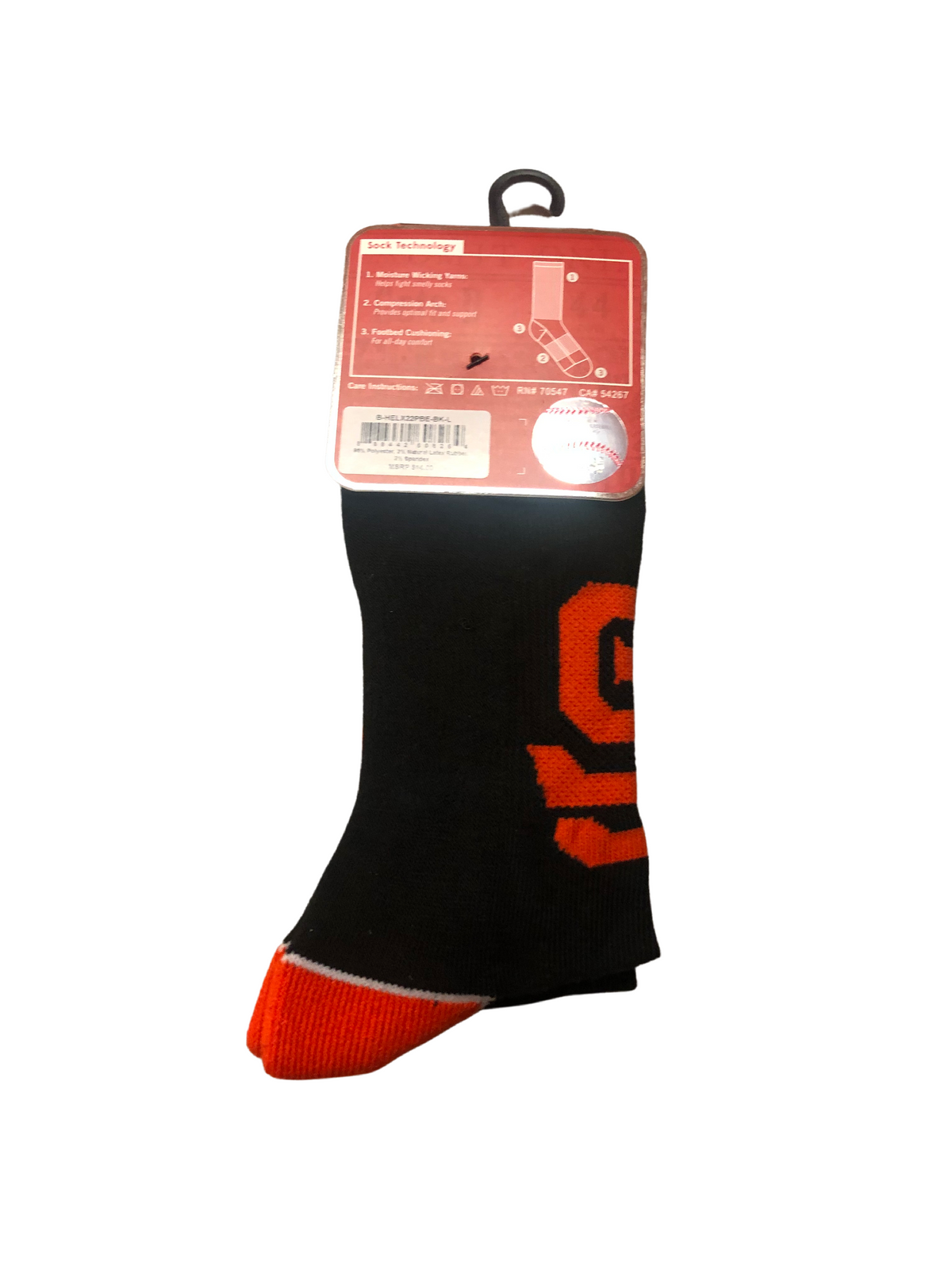 '47 Brand San Francisco Giants Cushioned Socks - Black/Orange Wordmark product image 2, provided for visual reference and