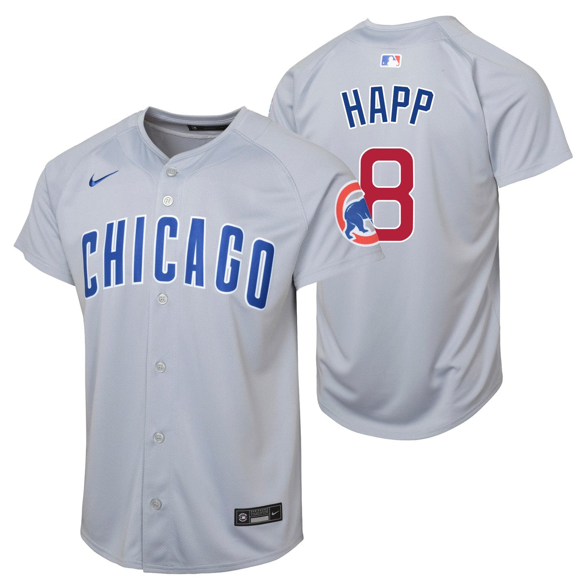 Ian Happ Chicago Cubs Nike Youth Road Grey Limited Jersey product image 1, provided for visual reference and product detail