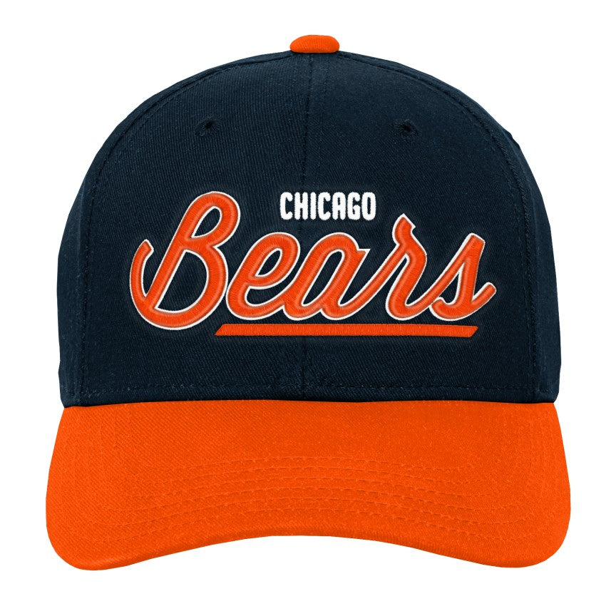 Chicago Bears Two Toned Script Pre-Curve Youth Snapback product image 1, provided for visual reference and product detail