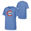 Chicago Cubs Alt 2 Light Blue Youth T-Shirt product image 1, provided for visual reference and product detail review