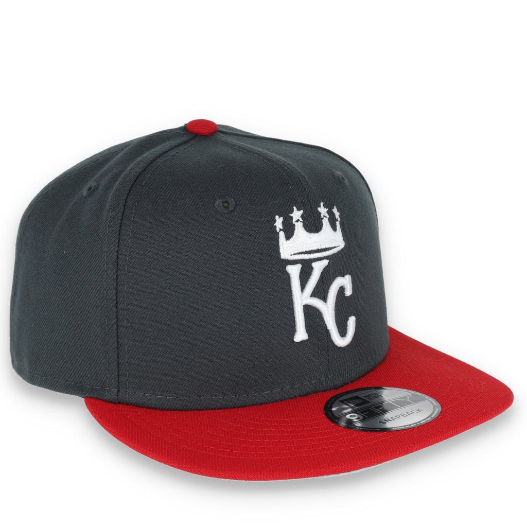 New Era Kansas Royals 2-Tone Color Pack 9Fifty Snapback Hat- Grey/Scarlet product image 1, provided for visual reference and