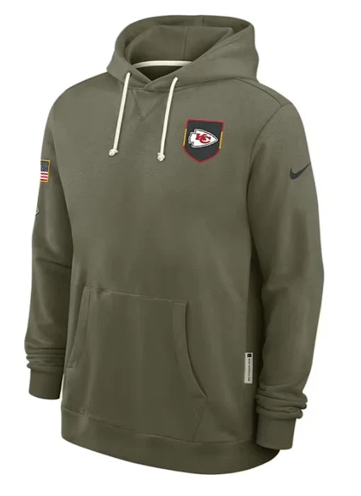 Kansas City Chiefs Nike Men 2025 Salute To Service Sideline Hoodie product image 2, provided for visual reference and