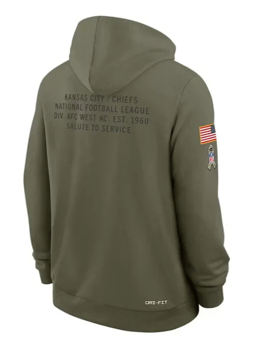 Kansas City Chiefs Nike Men 2025 Salute To Service Sideline Hoodie product image 3, provided for visual reference and