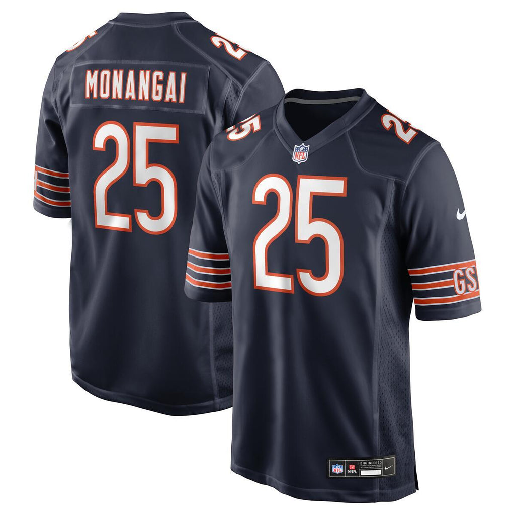 Kyle Monangai #25 Chicago Bears Nike Navy Game Jersey product image 1, provided for visual reference and product detail