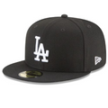 Los Angeles Dodgers NEW ERA BASIC COLLECTION FITTED 59FIFTY-BLACK AND WHITE product image 1, provided for visual reference