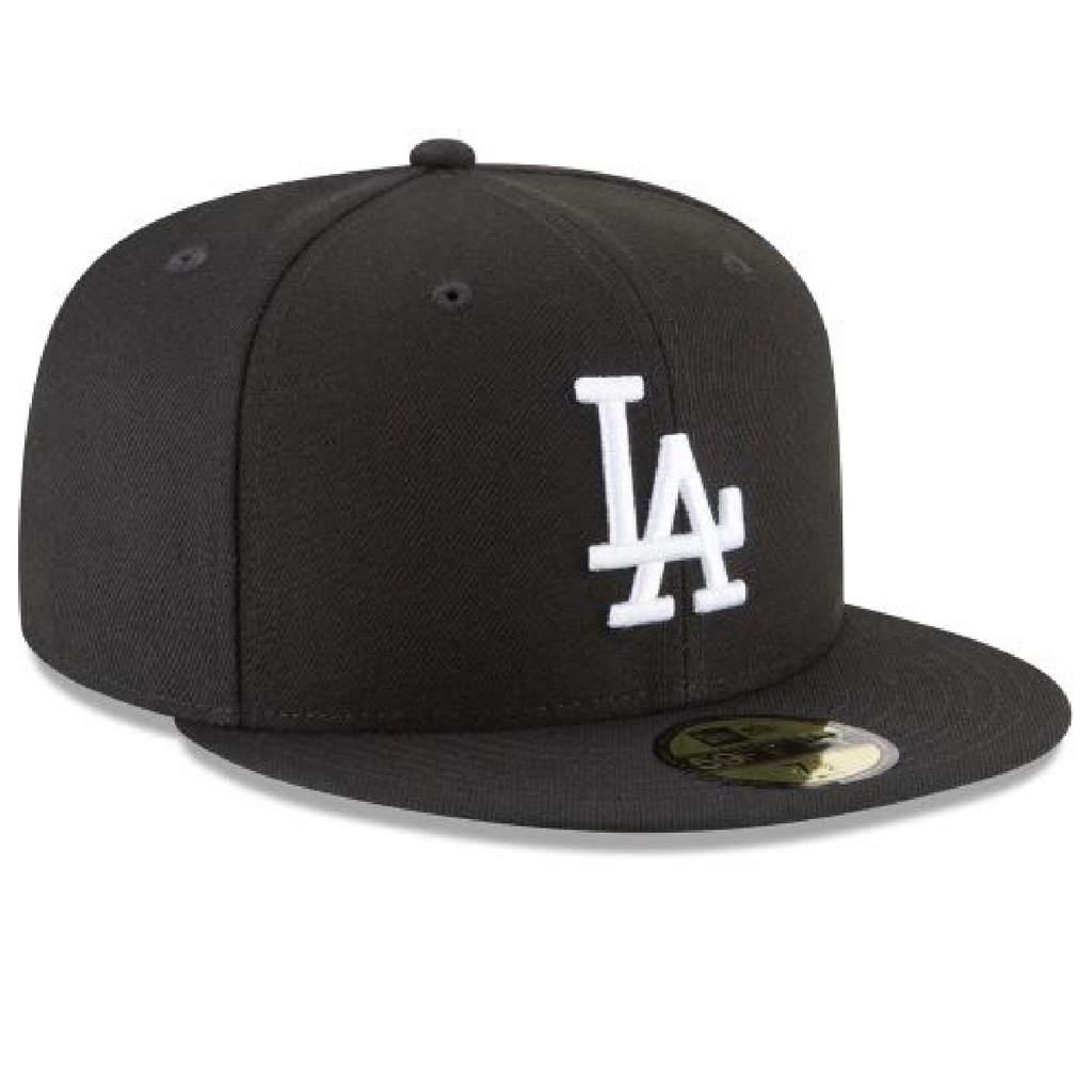 Los Angeles Dodgers NEW ERA BASIC COLLECTION FITTED 59FIFTY-BLACK AND WHITE product image 2, provided for visual reference