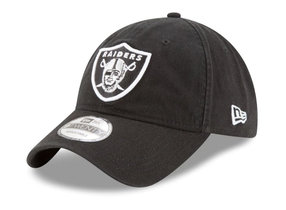 Las Vegas Raiders New Era Core Classic Black 9Twenty Adjustable Hat product image 1, provided for visual reference and