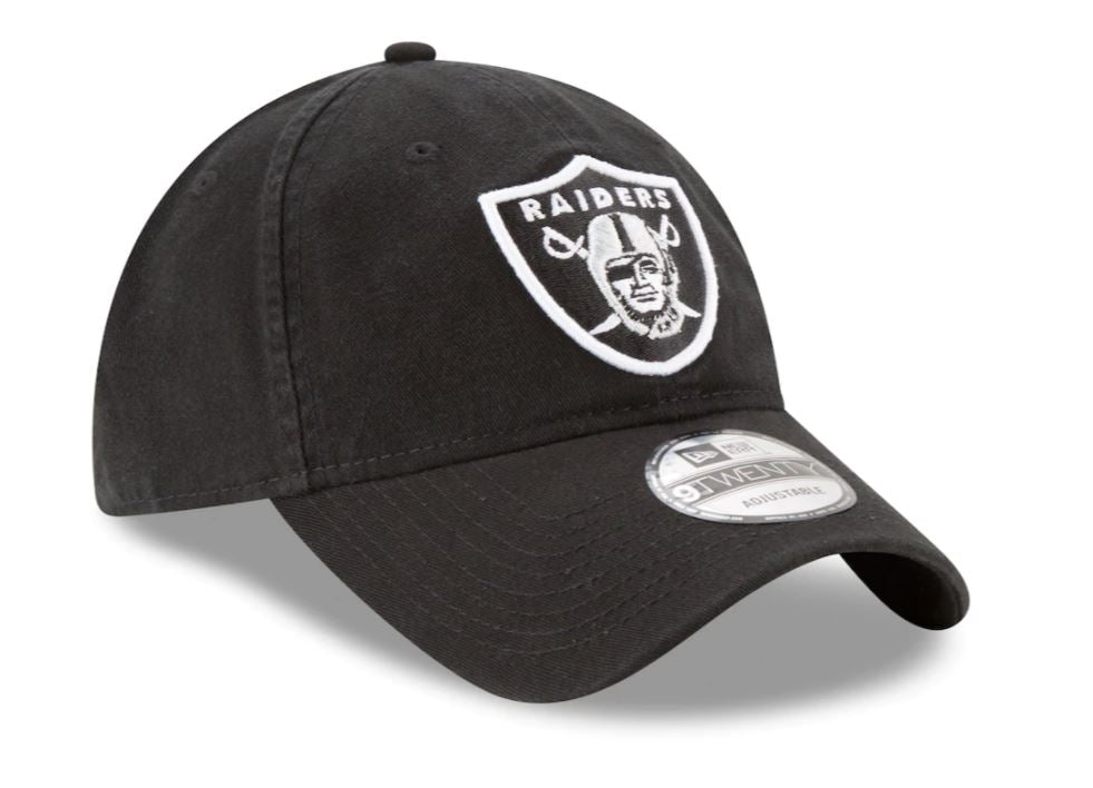 Las Vegas Raiders New Era Core Classic Black 9Twenty Adjustable Hat product image 3, provided for visual reference and