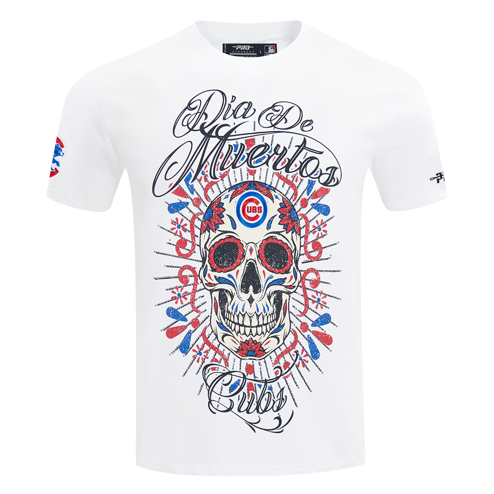 Chicago Cubs Pro Standard White Dia De Muertos Eternal Skull T-Shirt product image 1, provided for visual reference and