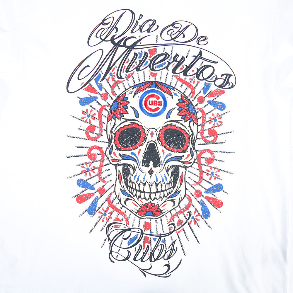 Chicago Cubs Pro Standard White Dia De Muertos Eternal Skull T-Shirt product image 6, provided for visual reference and