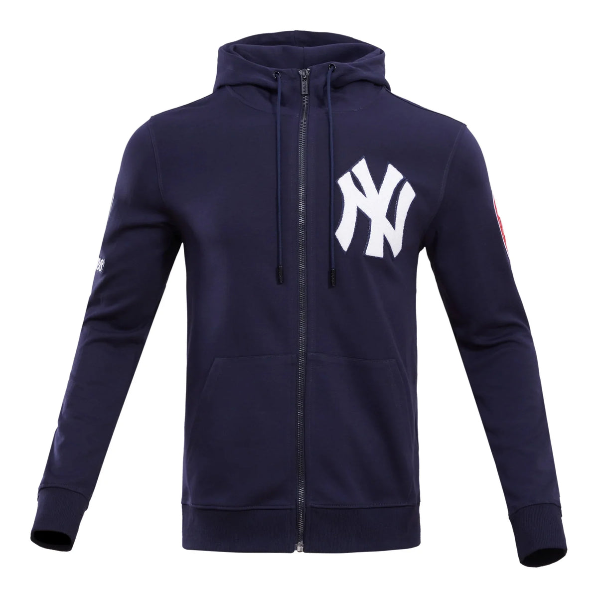 New York Yankees Men Pro Standard 4-Hit Full-Zip Hoodie-Nevy product image 3, provided for visual reference and product