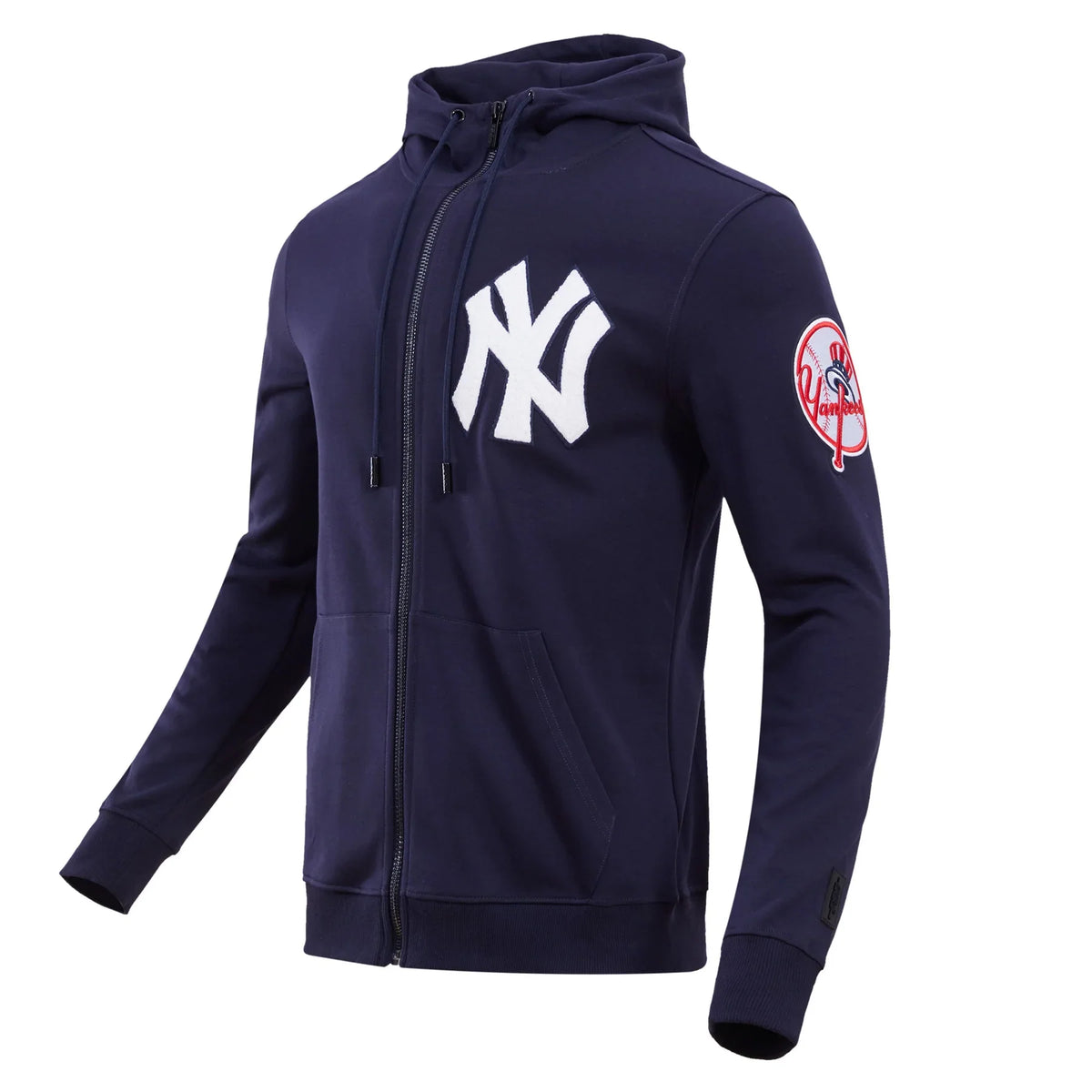 New York Yankees Men Pro Standard 4-Hit Full-Zip Hoodie-Nevy product image 1, provided for visual reference and product