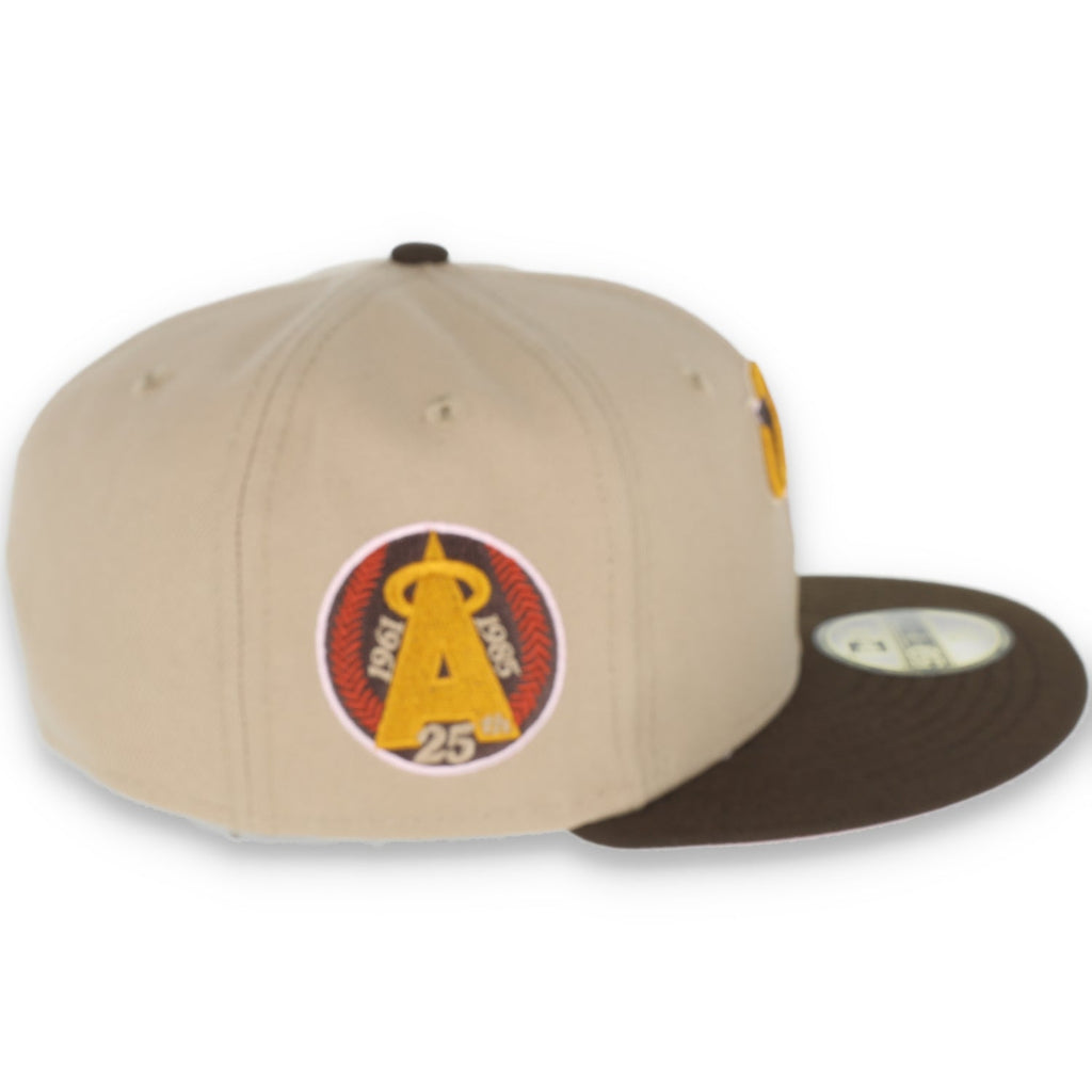 New Era California Angels 25TH ANNIVERSARY 59FIFTY FITTED HAT-CAMEL/BURNT WOOD product image 5, provided for visual