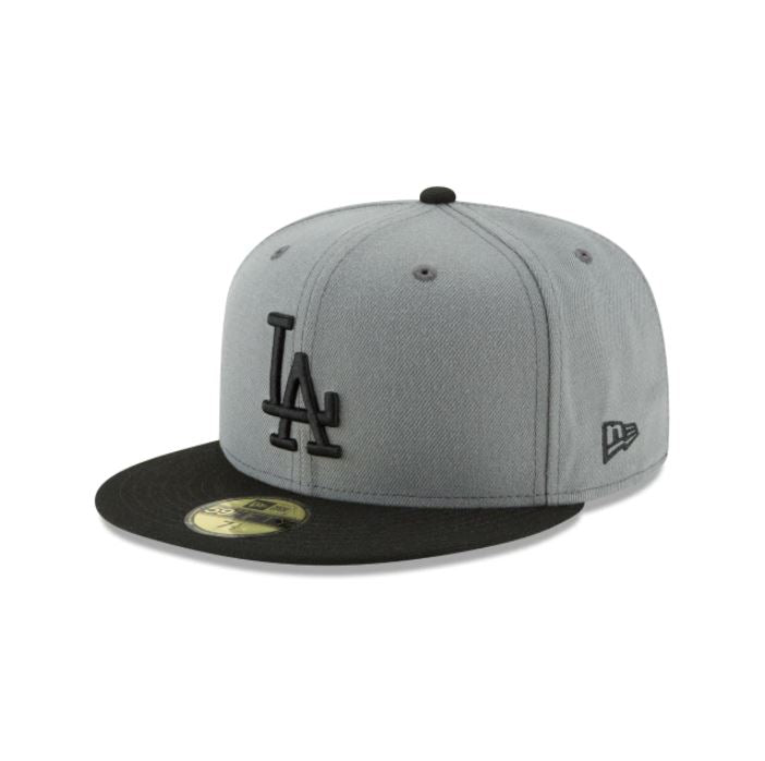 Los Angeles Dodger Basic Collection 59Fifty -Grey/Black product image 1, provided for visual reference and product detail