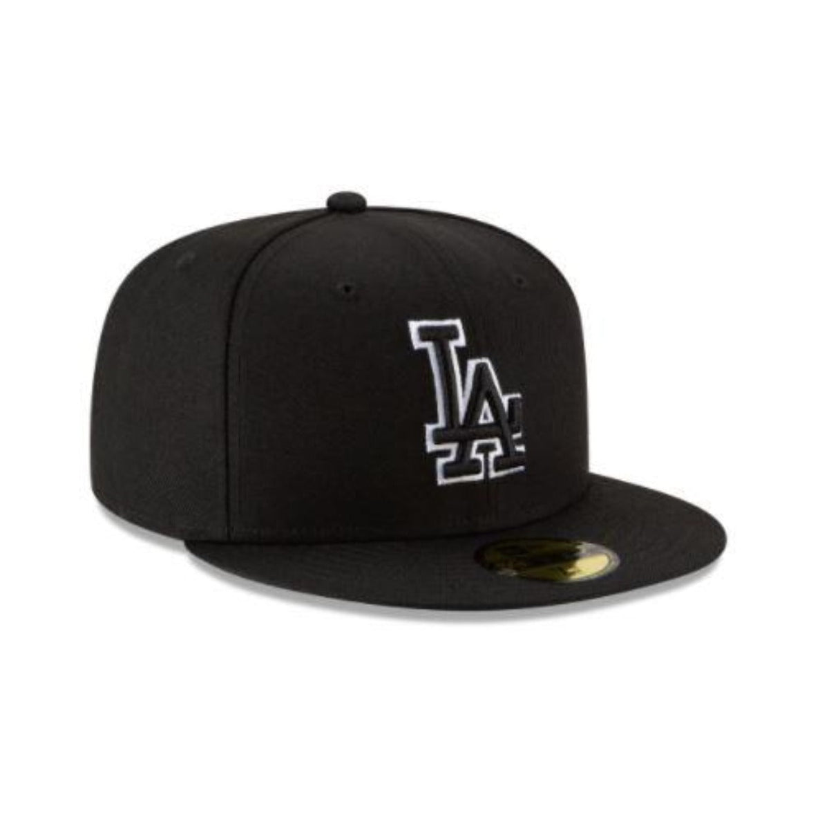 Los Angeles Dodgers NEW ERA BASIC COLLECTION BLACK OUTLINE FITTED 59FIFTY-BLACK AND WHITE product image 3, provided for