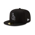 Los Angeles Dodgers NEW ERA BASIC COLLECTION BLACK OUTLINE FITTED 59FIFTY-BLACK AND WHITE product image 1, provided for