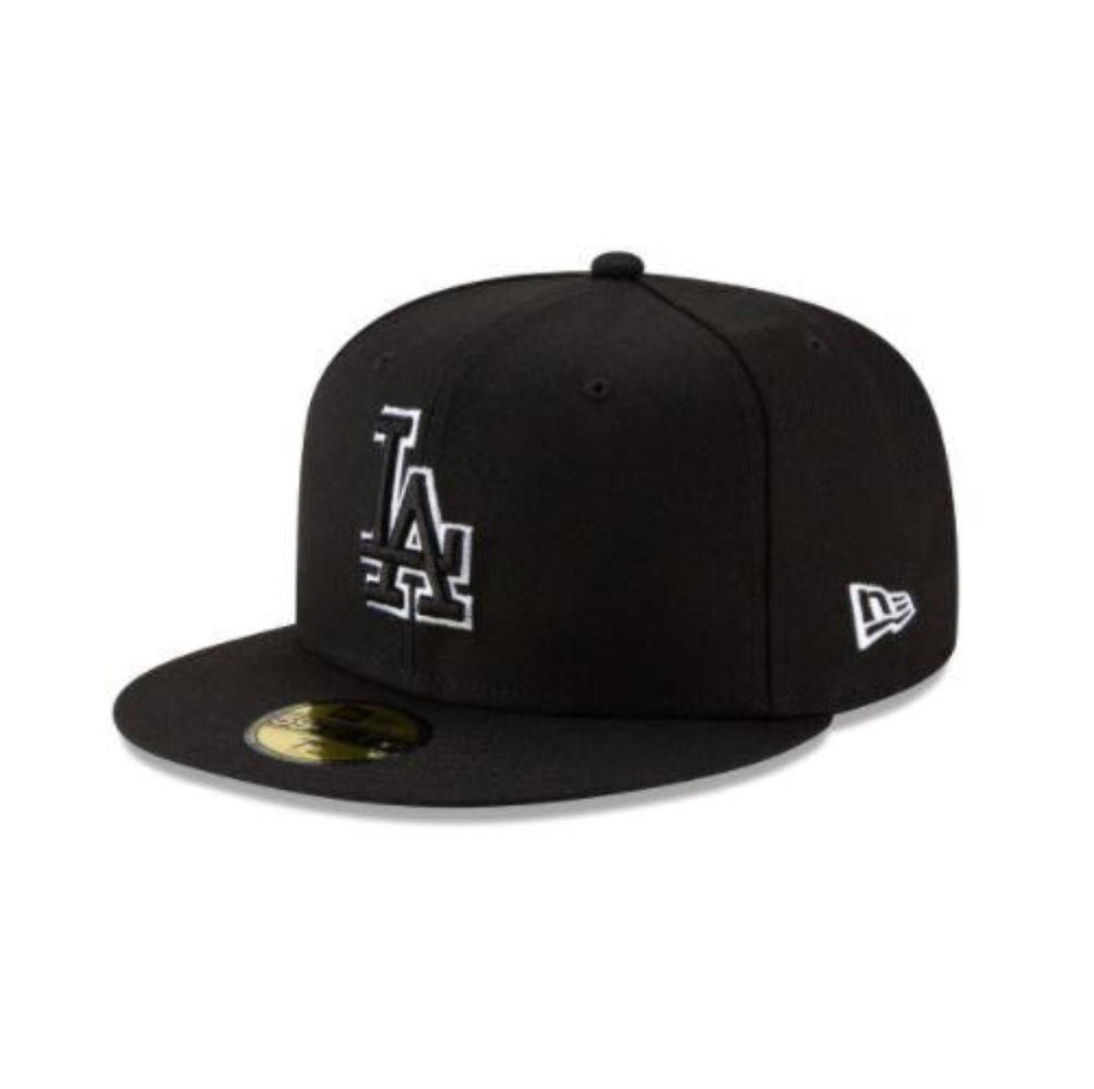 Los Angeles Dodgers NEW ERA BASIC COLLECTION BLACK OUTLINE FITTED 59FIFTY-BLACK AND WHITE product image 1, provided for