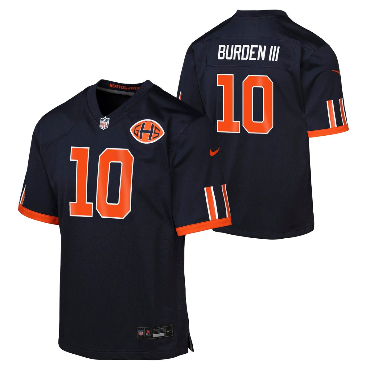 Luther Burden III #10 Chicago Bears Rivalry Nike Youth Jersey product image 1, provided for visual reference and product
