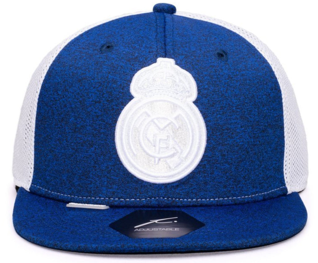 FI COLLECTION REAL MADRID DRIBBLING Snapback HAT-NAVY/WHITE product image 1, provided for visual reference and product