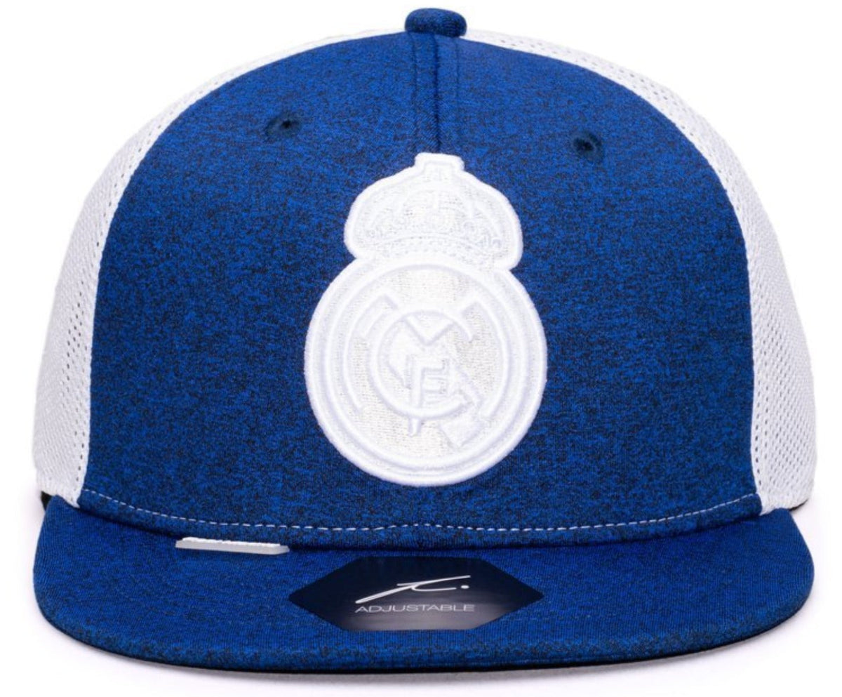 FI COLLECTION REAL MADRID DRIBBLING Snapback HAT-NAVY/WHITE product image 1, provided for visual reference and product