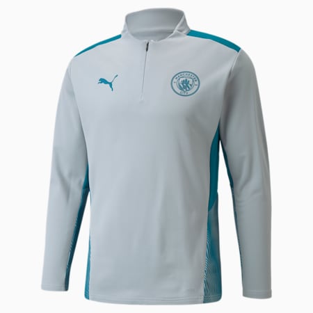 Puma Manchester City 1/4 Zip Drill Top-Quarry-Ocean Depths product image 1, provided for visual reference and product detail