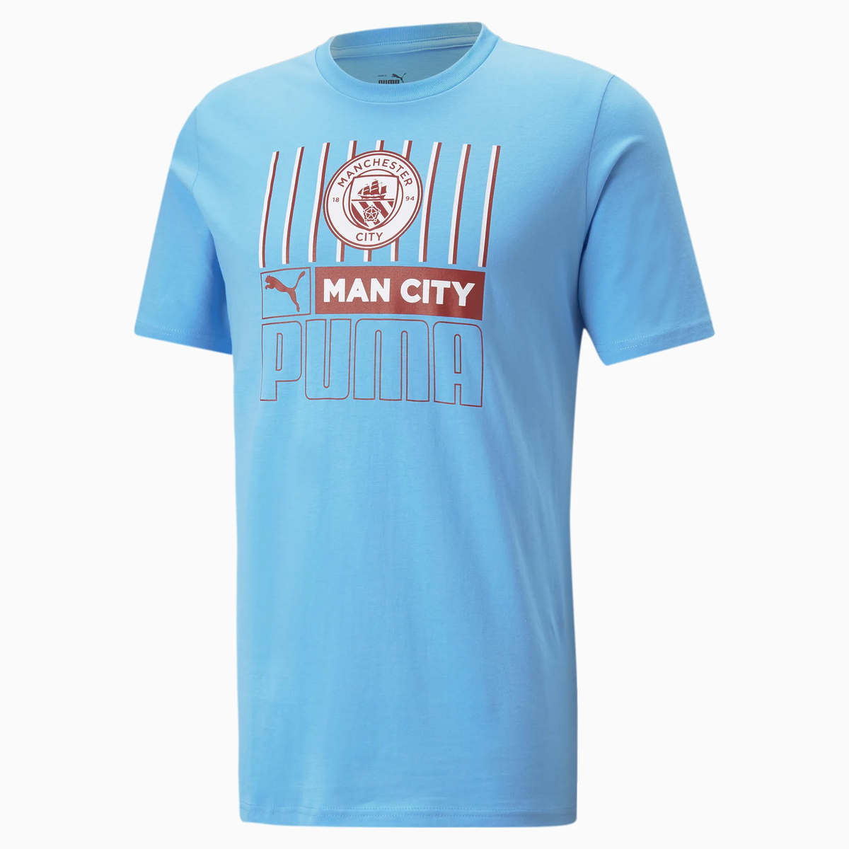 PUMA MANCHESTER CITY F.C FTBL CORE T-Shirt-LIGHT BLUE/INTENSE RED product image 1, provided for visual reference and product
